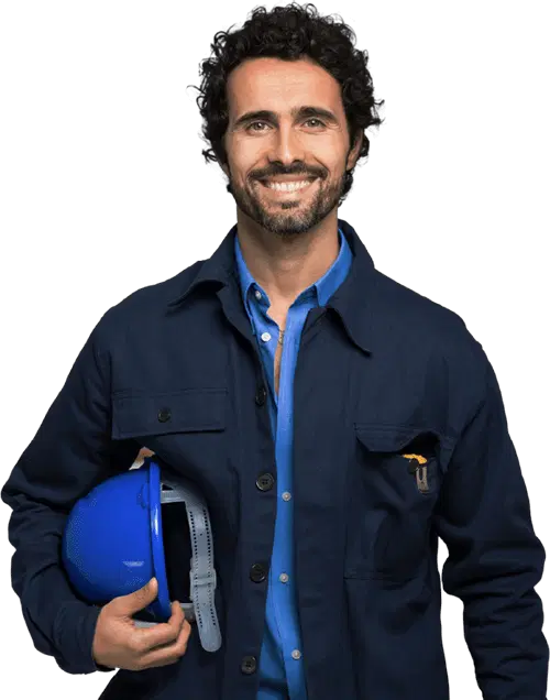 smiling soundproofing technician